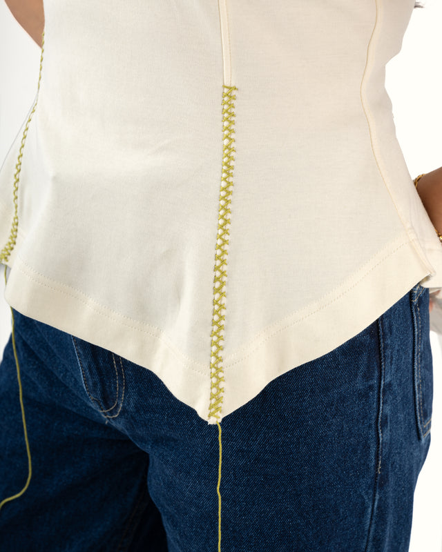 IMPURITY 14 - HAND EMBROIDERED ORGANIC COTTON TOP