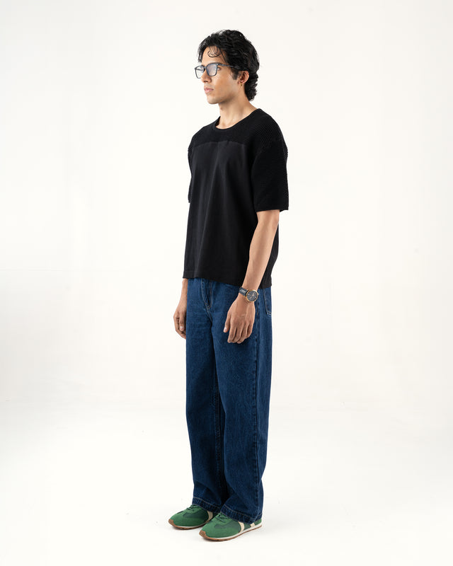 IMPURITY 17 - ORGANIC COTTON T-SHIRT WITH FLAT KNITTED YOKE