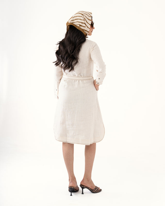 IMPURITY 19 - BARE LINEN RELAXED FIT SHIRT DRESS