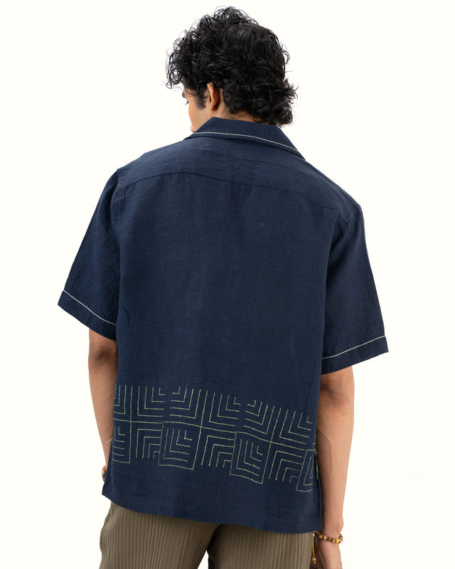 IMPURITY 20 - BLOCK PRINTED DABBA LINEN CAMP SHIRT