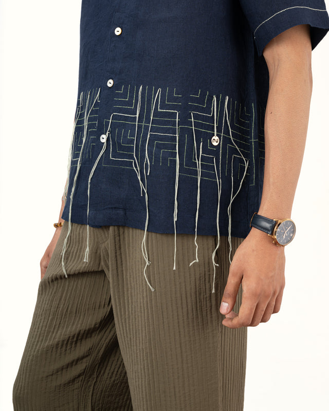 IMPURITY 20 - BLOCK PRINTED DABBA LINEN CAMP SHIRT