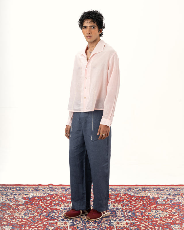 IMPURITY 09 - AHIMSA SILK HAND EMBROIDERED CAPRI COLLAR SHIRT