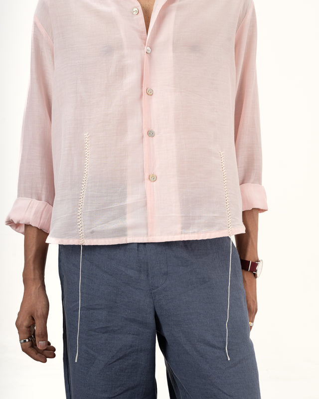 IMPURITY 09 - AHIMSA SILK HAND EMBROIDERED CAPRI COLLAR SHIRT