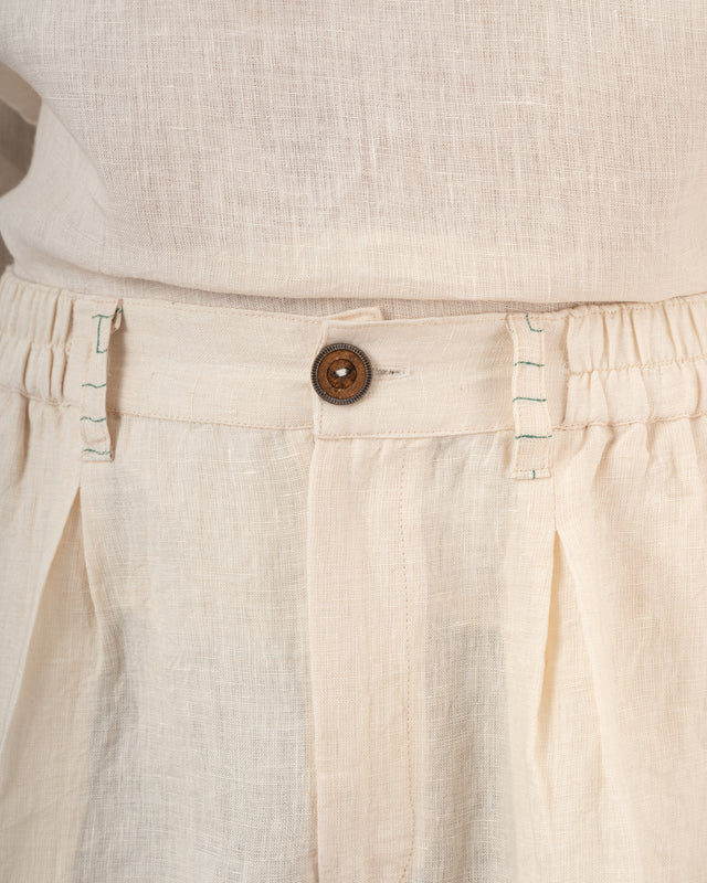 IMPURITY 15 - ELASTICTED LINEN TAILORED PANTS MEN