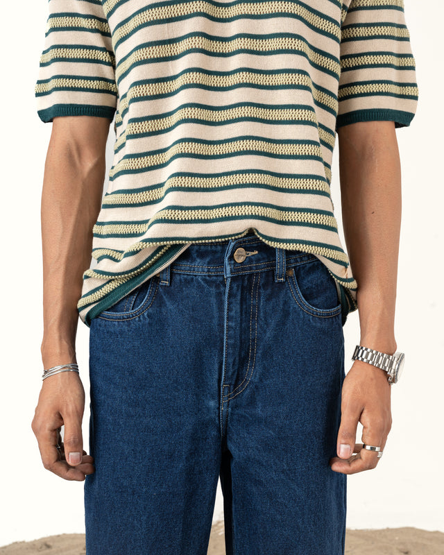 IMPURITY 04 - STRIPE & POINTELLE KNIT COTTON TEE