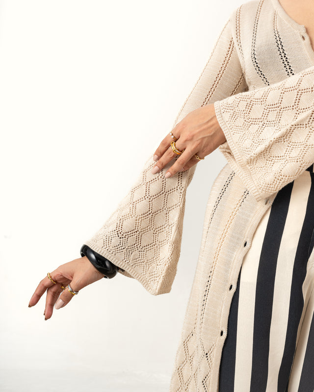 IMPURITY 02 - POINTELLE KNIT COTTON SHIRT DRESS