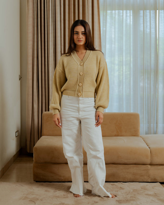 KNITTED CROP CARDIGAN