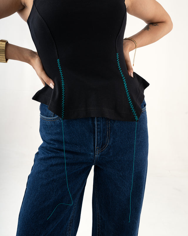 IMPURITY 14 - HAND  EMBROIDERED ORGANIC COTTON TOP