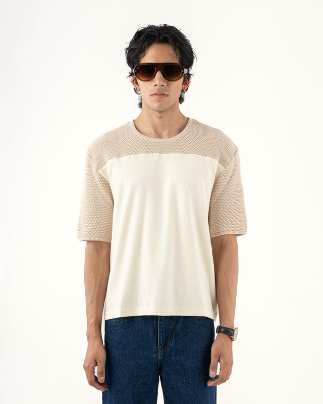 IMPURITY 17 - ORGANIC COTTON T-SHIRT WITH FLAT KNITTED YOKE