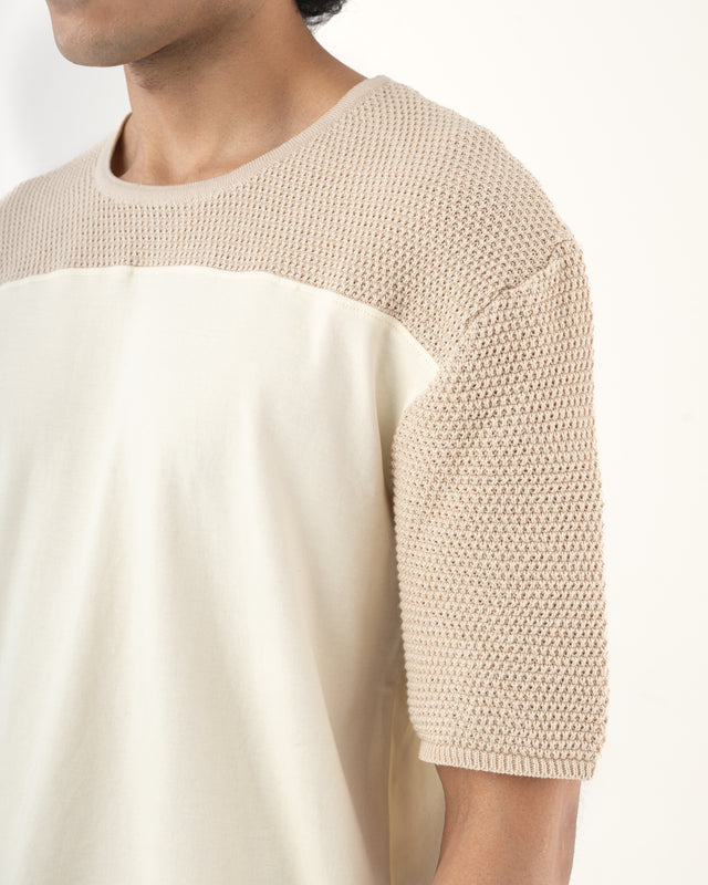 IMPURITY 17 - ORGANIC COTTON T-SHIRT WITH FLAT KNITTED YOKE