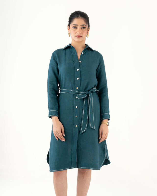 IMPURITY 19 - BARE LINEN RELAXED FIT SHIRT DRESS