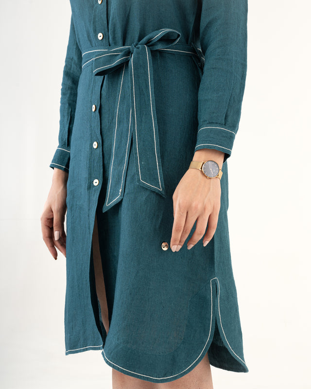 IMPURITY 19 - BARE LINEN RELAXED FIT SHIRT DRESS
