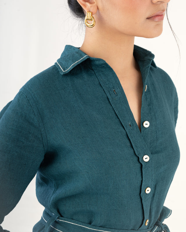 IMPURITY 19 - BARE LINEN RELAXED FIT SHIRT DRESS