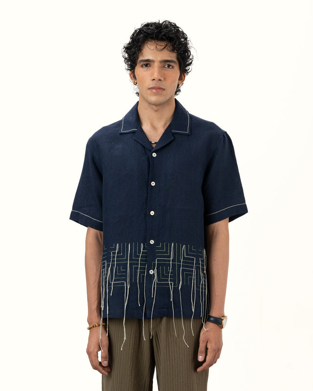 IMPURITY 20 - BLOCK PRINTED DABBA LINEN CAMP SHIRT