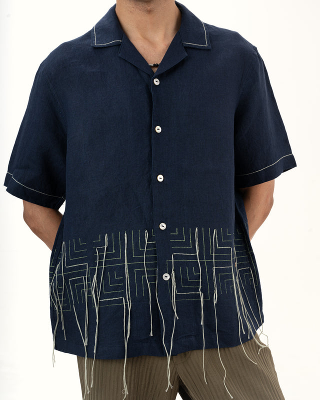 IMPURITY 20 - BLOCK PRINTED DABBA LINEN CAMP SHIRT