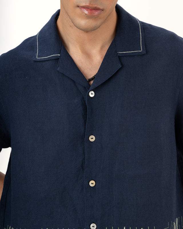 IMPURITY 20 - BLOCK PRINTED DABBA LINEN CAMP SHIRT