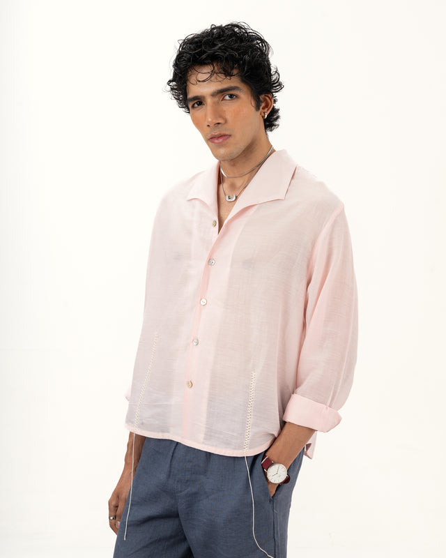 IMPURITY 09 - AHIMSA SILK HAND EMBROIDERED CAPRI COLLAR SHIRT