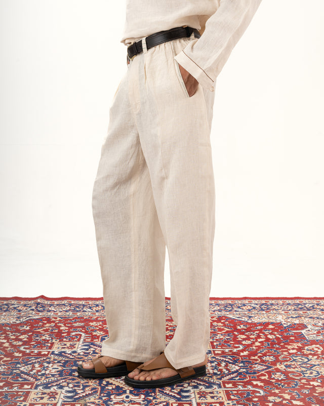 IMPURITY 15 - ELASTICTED LINEN TAILORED PANTS MEN